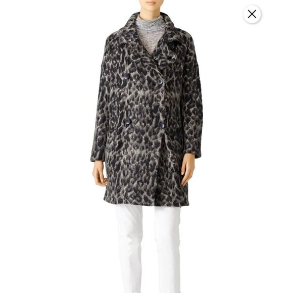NEW Free People Wild Thing Gray & Black Leopard Animal Print Coat - Picture 8 of 10